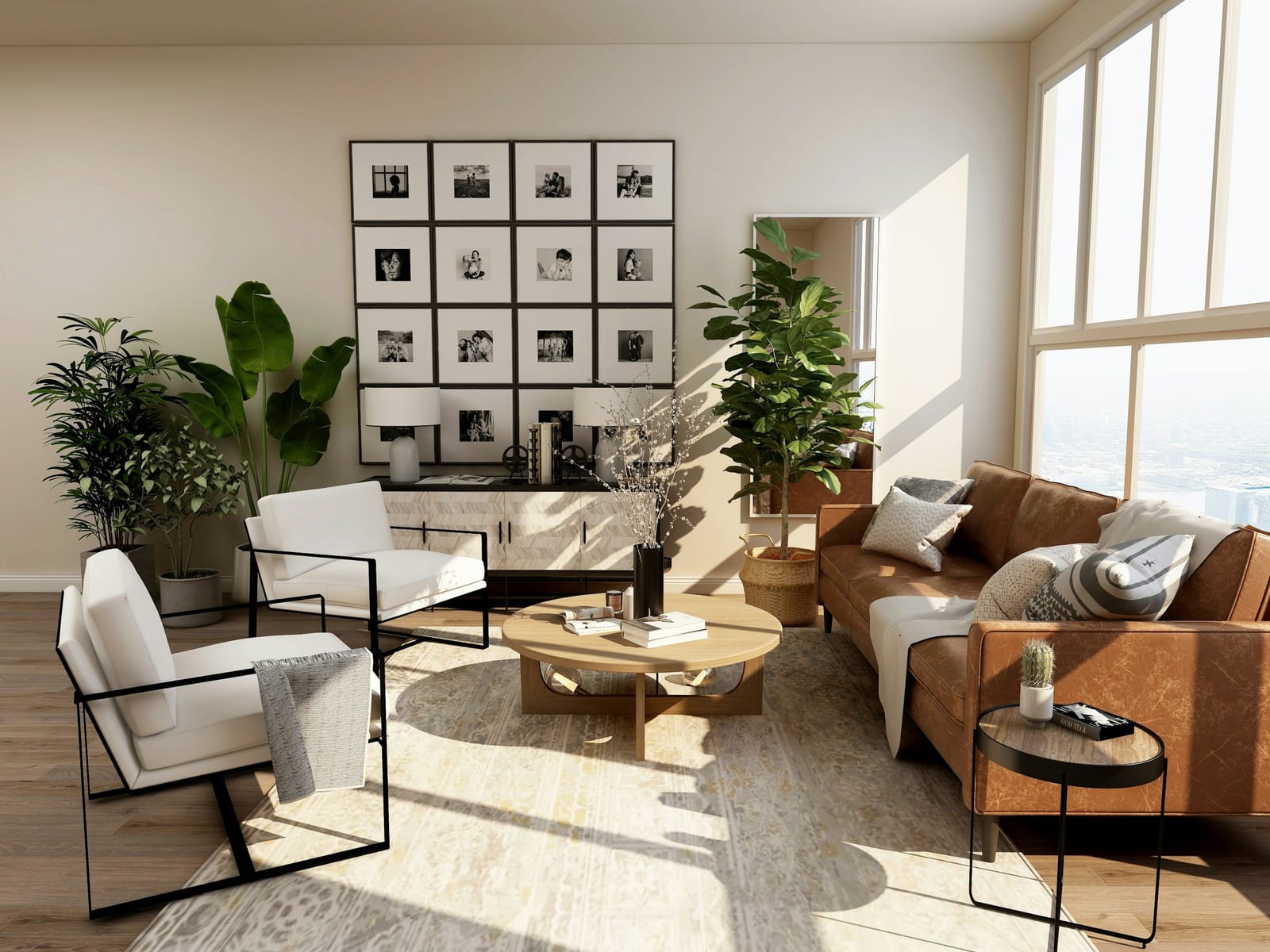 Aménagement intérieur contemporain — pièces de vie et finitions soignées